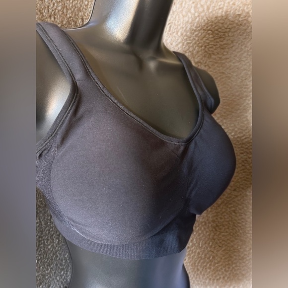 NWT TRUEKIND DAILY COMFORT WIRE FREE SHAPING BRA SIZE L BLACK WITH BRA EXTENDER - Picture 1 of 10